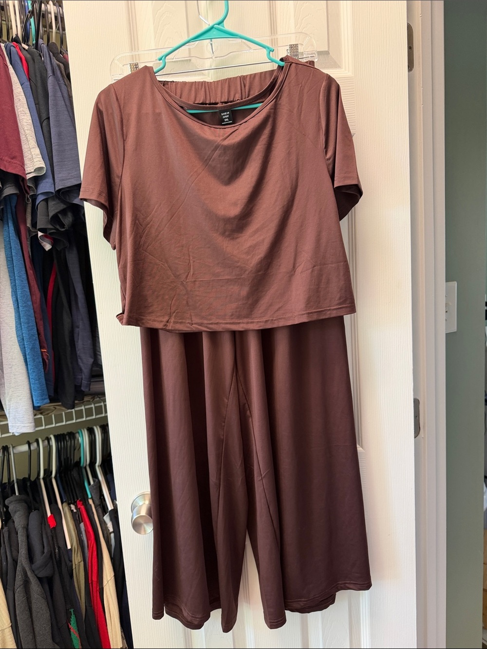 SHEIN Curve Brown Stretch 2 piece set